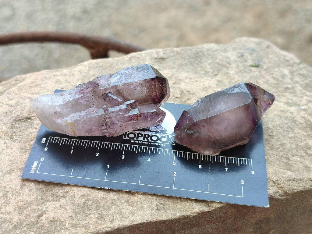 Natural Window Amethyst Crystals x 12 From Chiredzi, Zimbabwe - Toprock Gemstones and Minerals 