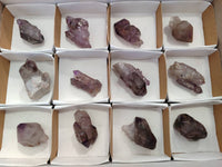 Natural Window Amethyst Crystals x 12 From Chiredzi, Zimbabwe