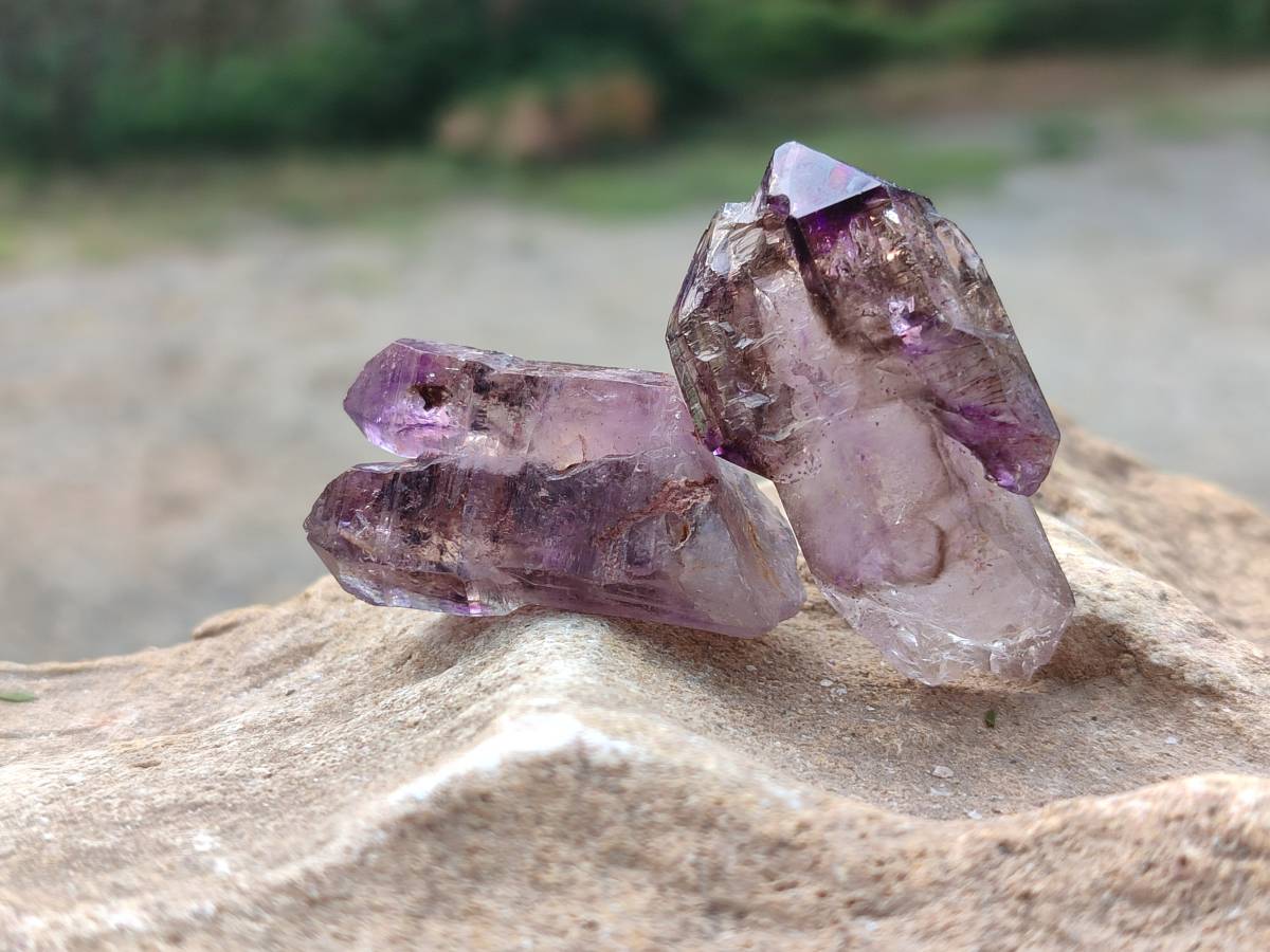 Natural Window Amethyst Crystals x 12 From Chiredzi, Zimbabwe - Toprock Gemstones and Minerals 
