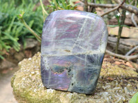 Polished Purple Labradorite Standing Free Forms x 2 From Tulear, Madagascar