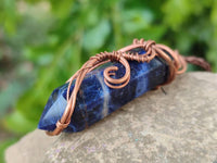 Hand Made Copper Wire Wrapped Sodalite Pendants x 6 From Namibia