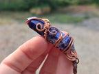 Hand Made Copper Wire Wrapped Sodalite Pendants x 6 From Namibia - Toprock Gemstones and Minerals 