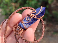 Hand Made Copper Wire Wrapped Sodalite Pendants x 6 From Namibia
