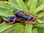 Hand Made Copper Wire Wrapped Sodalite Pendants x 6 From Namibia - Toprock Gemstones and Minerals 