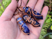 Hand Made Copper Wire Wrapped Sodalite Pendants x 6 From Namibia