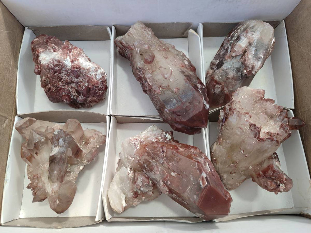 Natural Hematoid Quartz Crystals x 6 From Zimbabwe - Toprock Gemstones and Minerals 