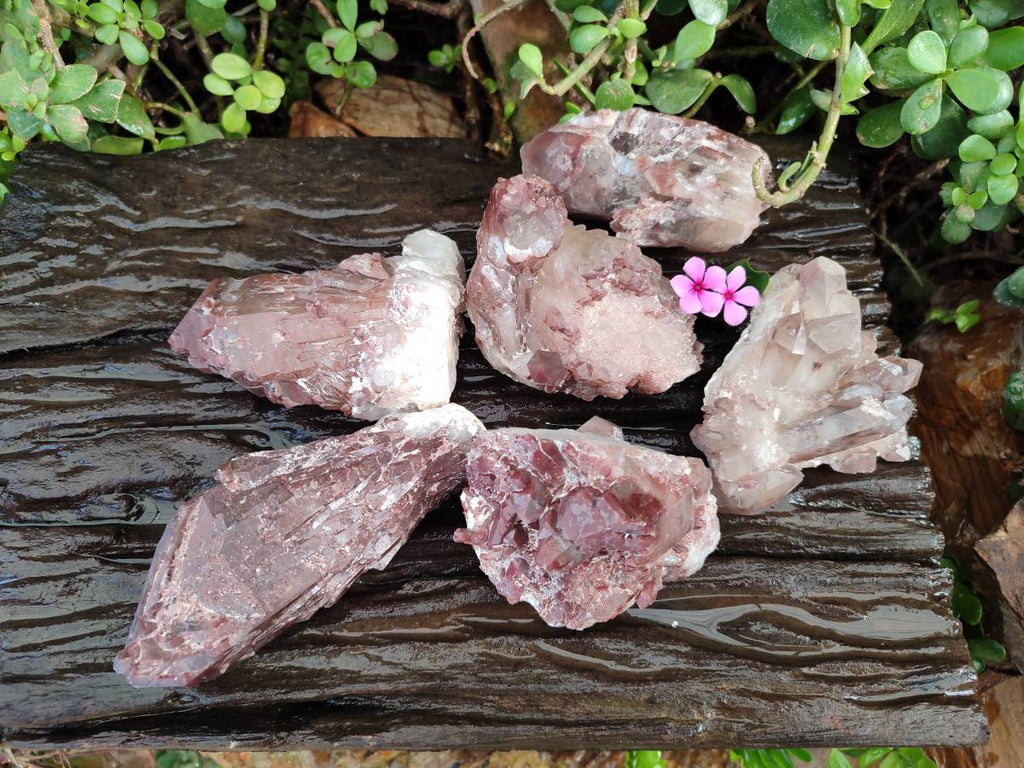Natural Hematoid Quartz Crystals x 6 From Zimbabwe - Toprock Gemstones and Minerals 