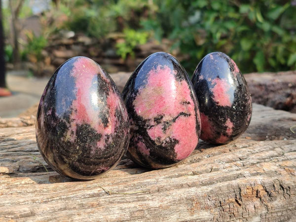 Polished Rhodonite Eggs x 6 From Madagascar