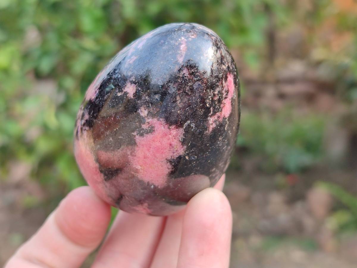 Polished Rhodonite Eggs x 6 From Madagascar - Toprock Gemstones and Minerals 