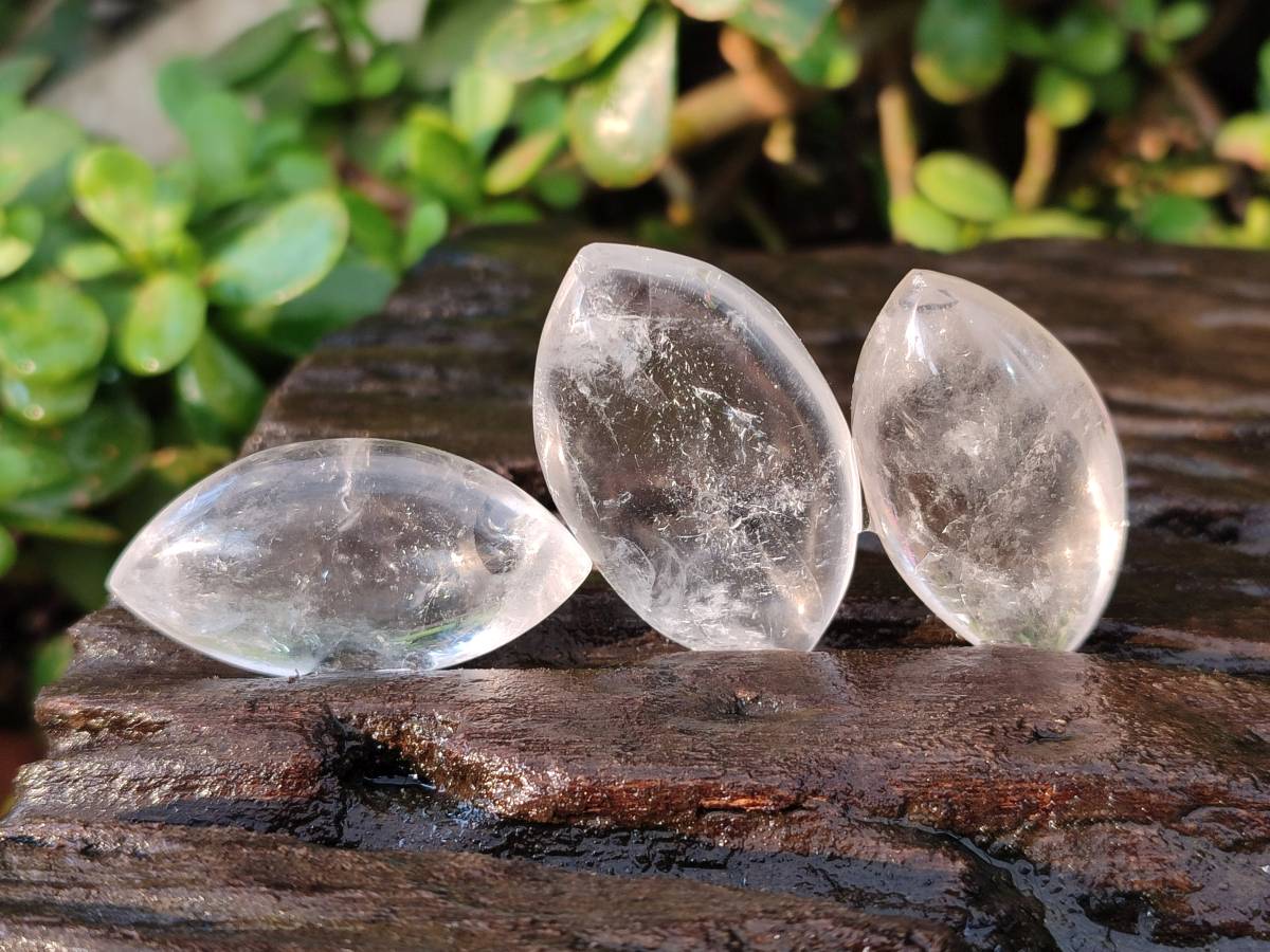 Polished Clear Quartz "Angel Tears" Pendant Pieces x 35 From Madagascar - Toprock Gemstones and Minerals 