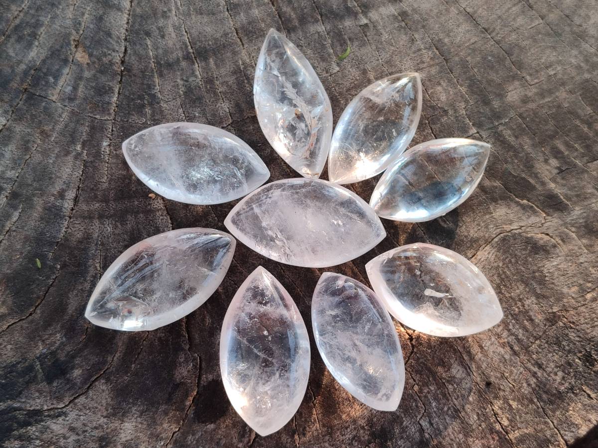 Polished Clear Quartz "Angel Tears" Pendant Pieces x 35 From Madagascar - Toprock Gemstones and Minerals 