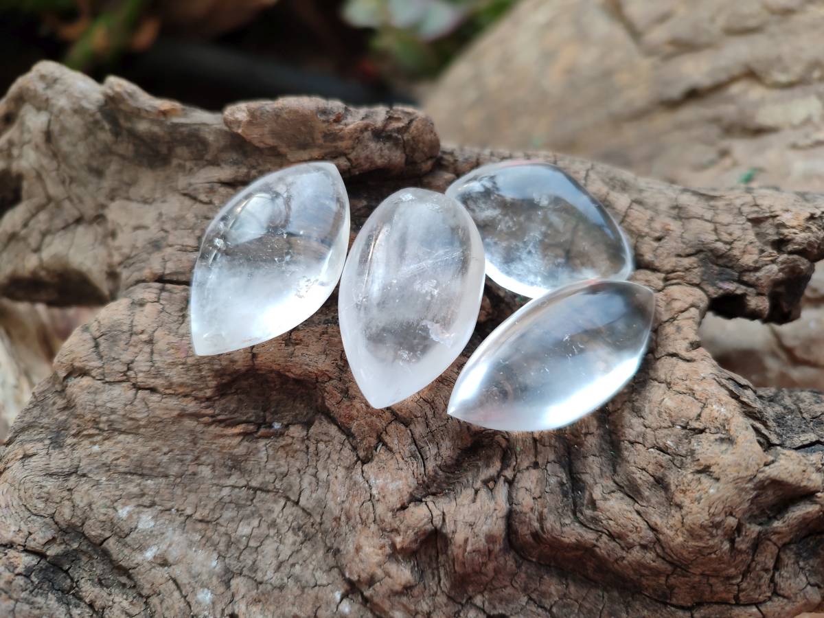 Polished Clear Quartz "Angel Tears" Pendant Pieces x 35 From Madagascar - Toprock Gemstones and Minerals 