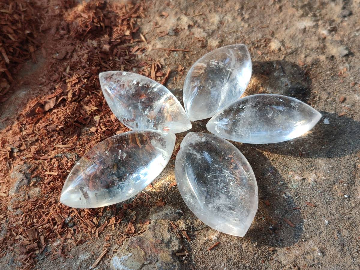 Polished Clear Quartz "Angel Tears" Pendant Pieces x 35 From Madagascar - Toprock Gemstones and Minerals 