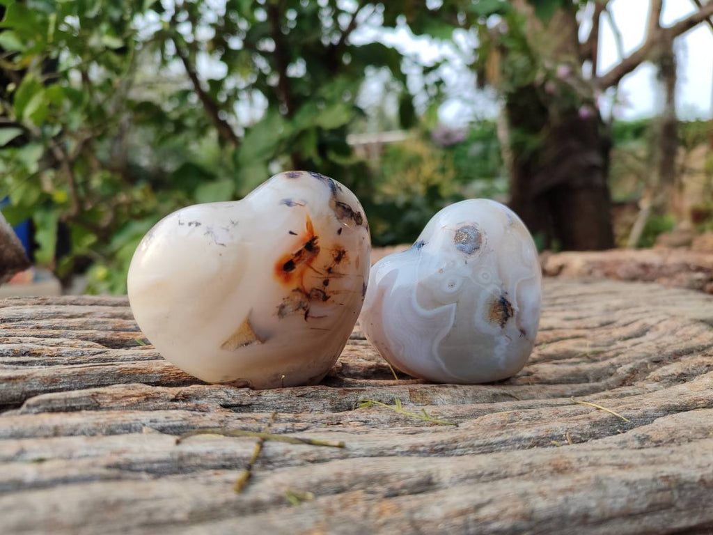 Polished Agate Hearts x 6 From Madagascar - Toprock Gemstones and Minerals 