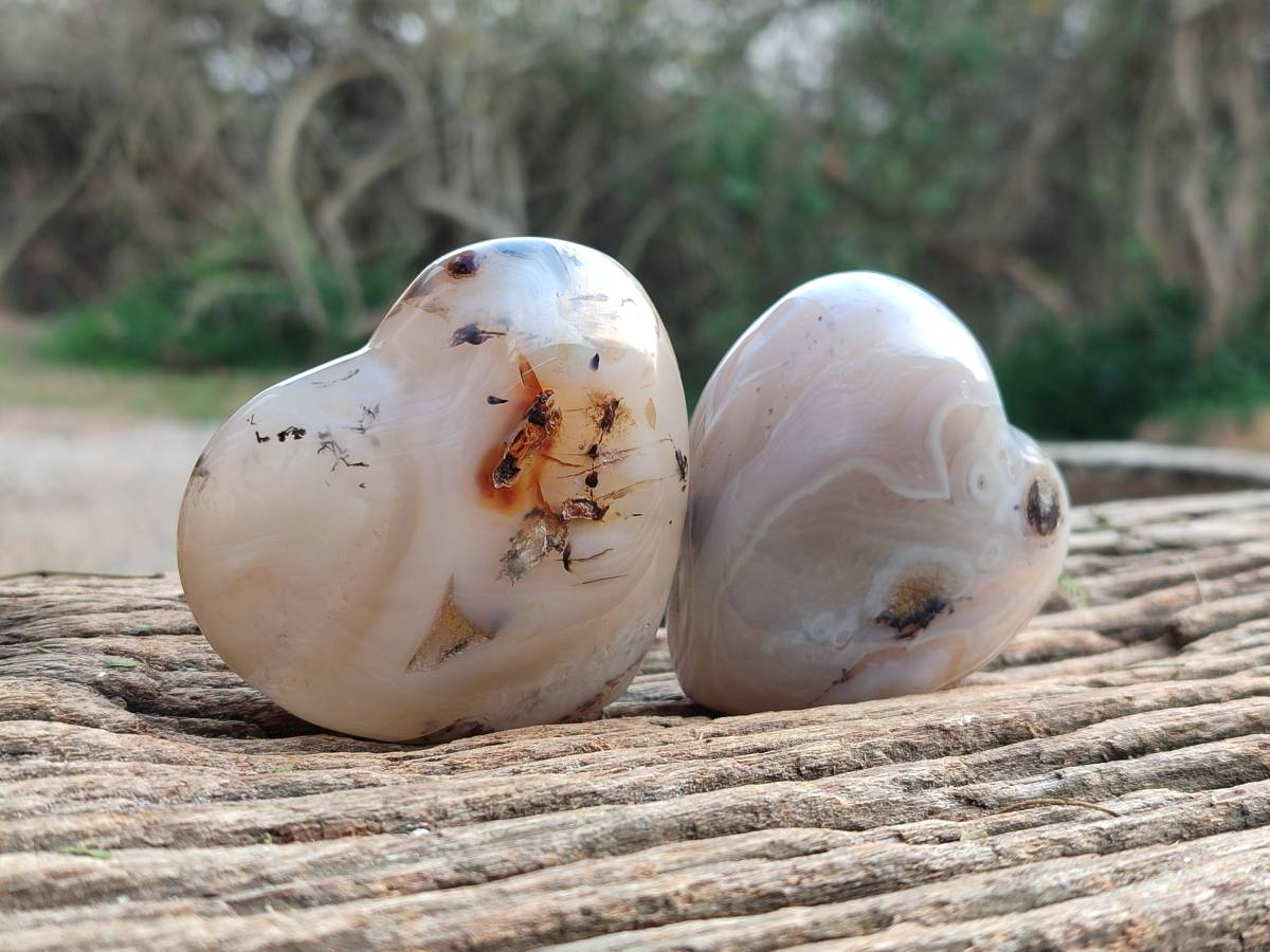Polished Agate Hearts x 6 From Madagascar - Toprock Gemstones and Minerals 