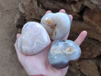 Polished Agate Hearts x 6 From Madagascar - Toprock Gemstones and Minerals 