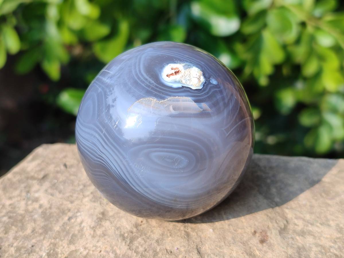 Polished Banded Agate Spheres x 6 From Madagascar - Toprock Gemstones and Minerals 