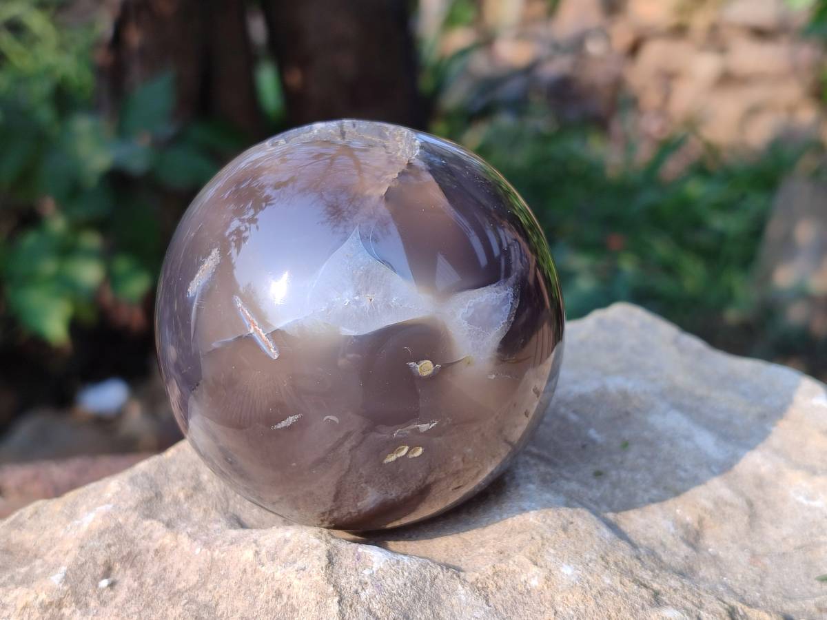 Polished Banded Agate Spheres x 6 From Madagascar - Toprock Gemstones and Minerals 