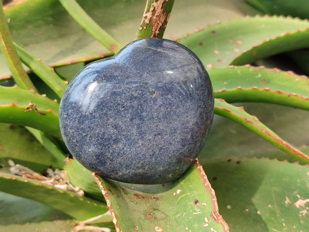 Polished Lazulite Hearts x 6 From Madagascar - Toprock Gemstones and Minerals 