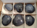 Polished Lazulite Hearts x 6 From Madagascar - Toprock Gemstones and Minerals 