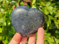Polished Lazulite Hearts x 6 From Madagascar