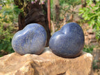 Polished Lazulite Hearts x 6 From Madagascar - Toprock Gemstones and Minerals 