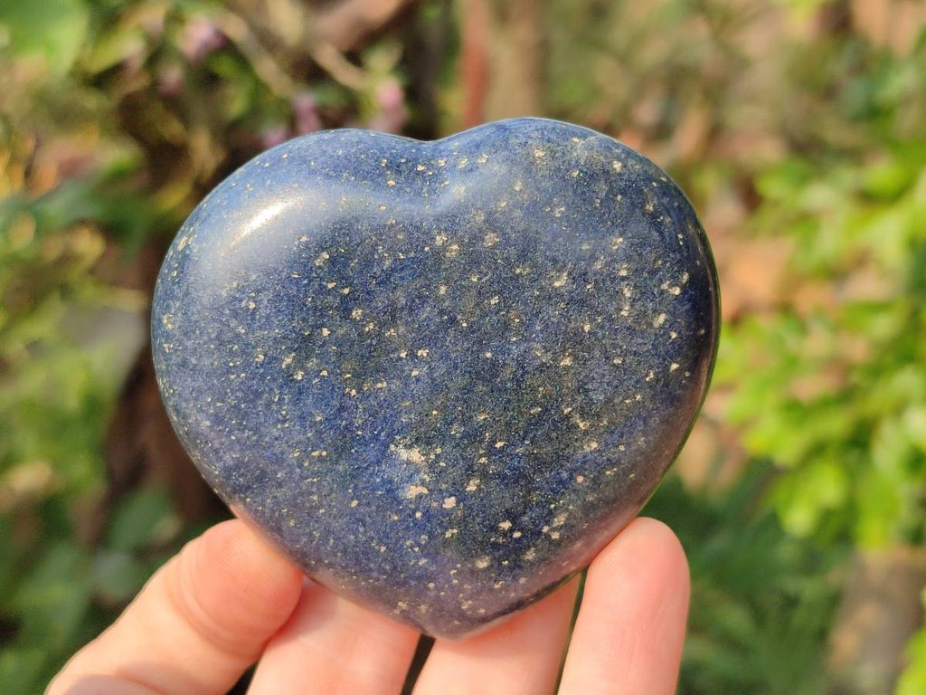 Polished Lazulite Hearts x 6 From Madagascar - Toprock Gemstones and Minerals 