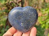 Polished Lazulite Hearts x 6 From Madagascar