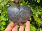 Polished Lazulite Hearts x 6 From Madagascar - Toprock Gemstones and Minerals 