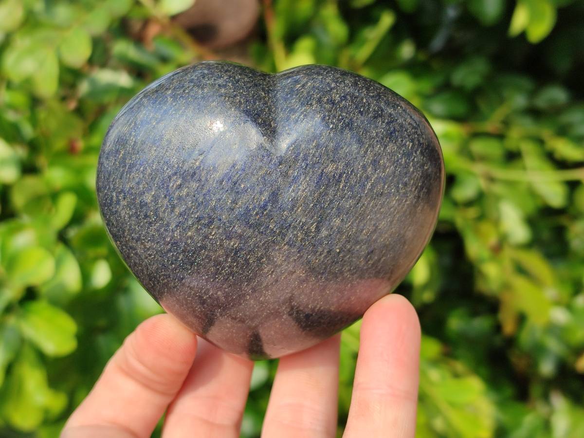Polished Lazulite Hearts x 6 From Madagascar - Toprock Gemstones and Minerals 