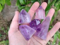 Polished Window Amethyst Crystals x 12 From Madagascar
