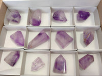 Polished Window Amethyst Crystals x 12 From Madagascar