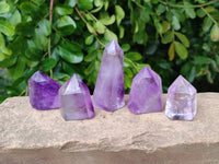 Polished Window Amethyst Crystals x 12 From Madagascar