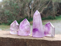 Polished Window Amethyst Crystals x 12 From Madagascar