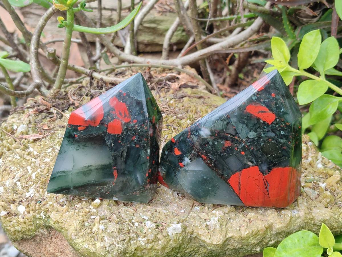Polished Bloodstone Points x 3 From Swaziland - Toprock Gemstones and Minerals 