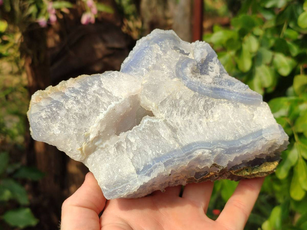Natural Etched Blue Chalcedony Specimens x 2 From Nsanje, Malawi - Toprock Gemstones and Minerals 