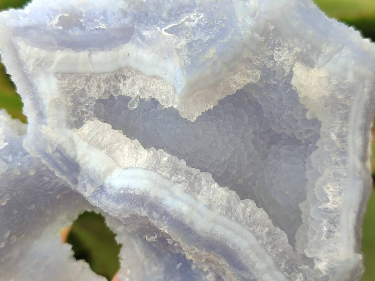 Natural Etched Blue Chalcedony Specimens x 2 From Nsanje, Malawi - Toprock Gemstones and Minerals 