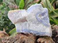 Natural Etched Blue Chalcedony Specimens x 2 From Nsanje, Malawi