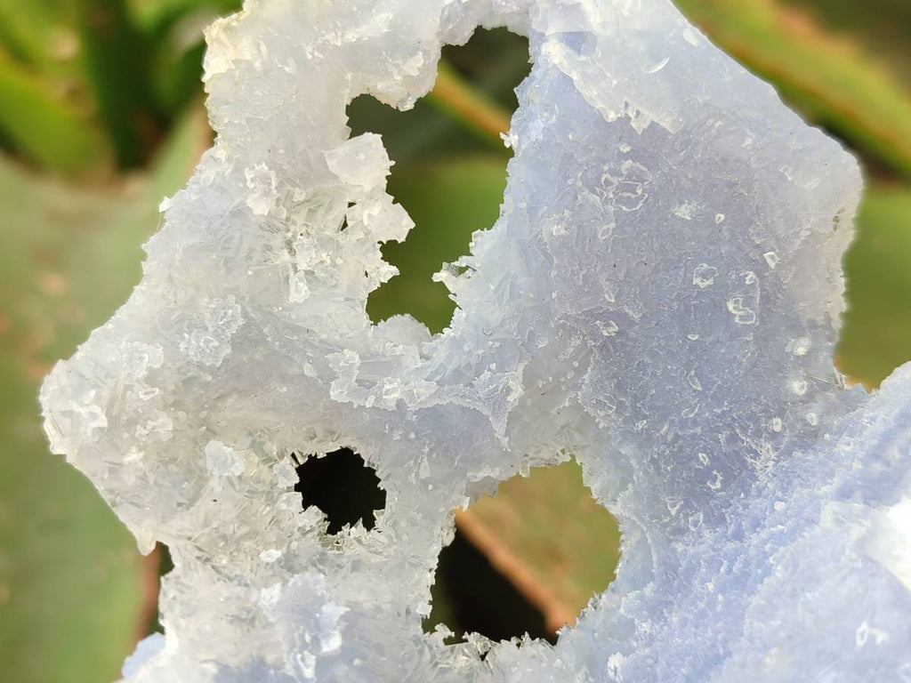 Natural Etched Blue Chalcedony Specimens x 2 From Nsanje, Malawi - Toprock Gemstones and Minerals 