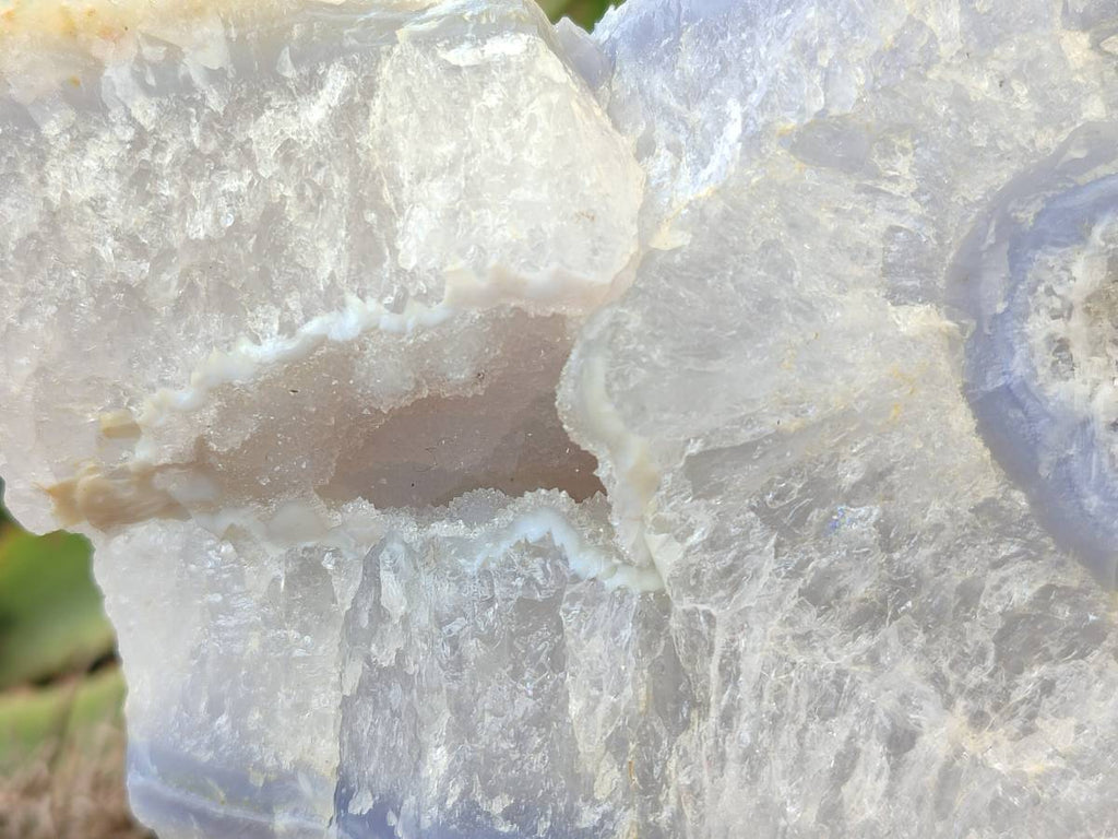 Natural Etched Blue Chalcedony Specimens x 2 From Nsanje, Malawi - Toprock Gemstones and Minerals 