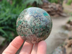 Polished Emerald Mica 'Mutokolite' Spheres x 2 From Mutoko, Zimbabwe - Toprock Gemstones and Minerals 