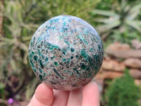 Polished Emerald Mica 'Mutokolite' Spheres x 2 From Mutoko, Zimbabwe