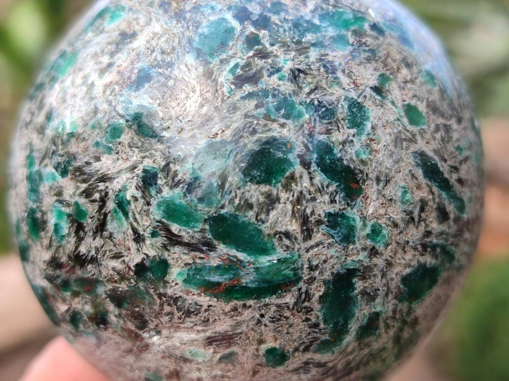 Polished Emerald Mica 'Mutokolite' Spheres x 2 From Mutoko, Zimbabwe - Toprock Gemstones and Minerals 