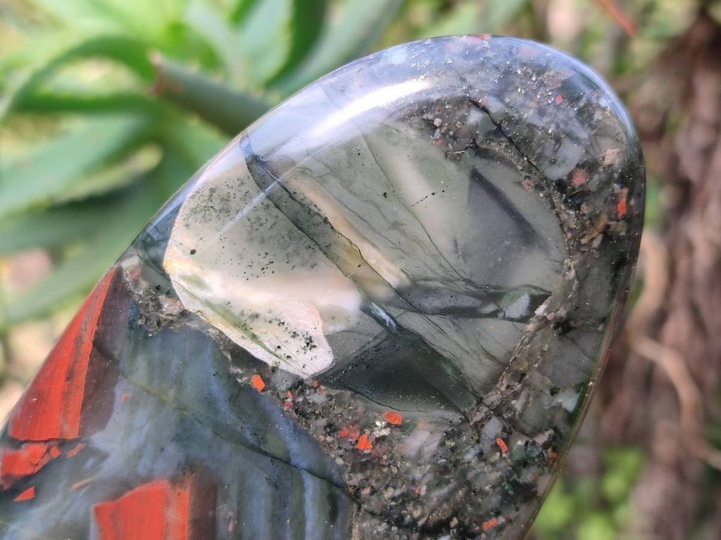 Polished Bloodstone Standing Free Forms x 2 From Swaziland - Toprock Gemstones and Minerals 