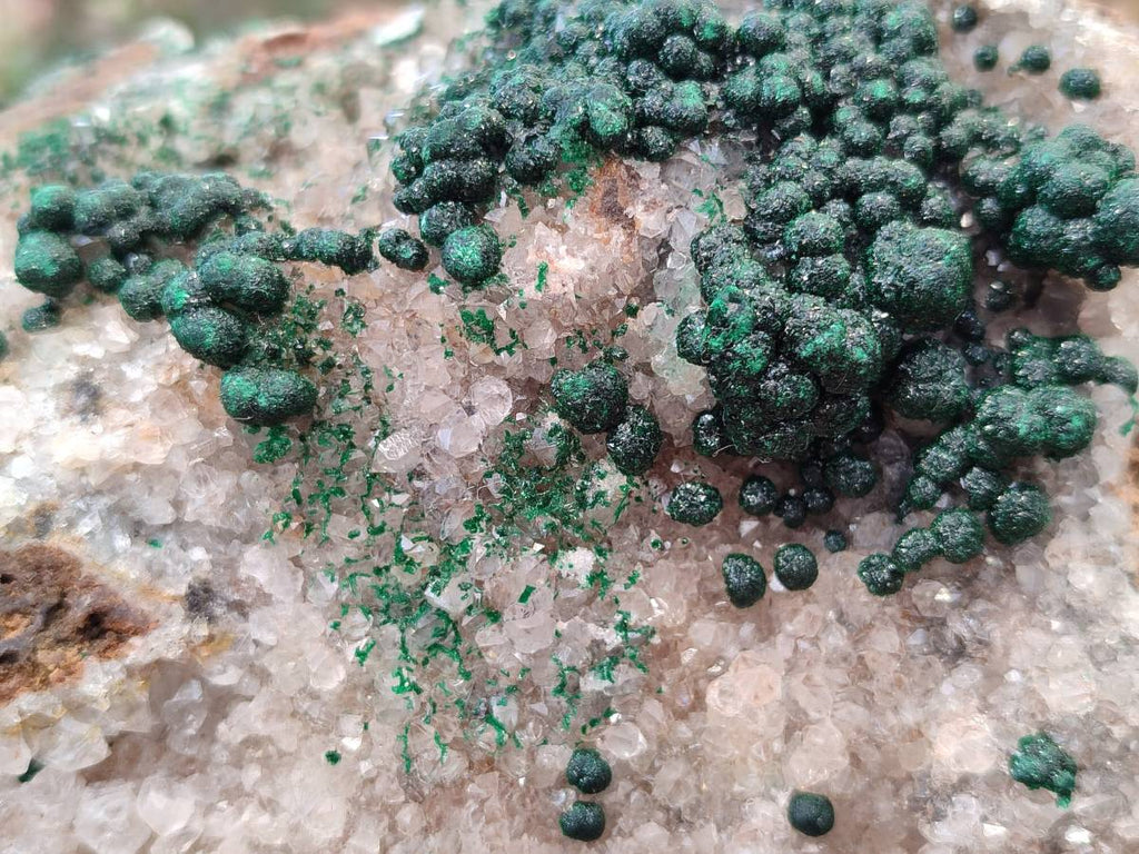 Natural Ball Malachite On Dolomite Matrix Specimen x 1 From Kambove, Congo - Toprock Gemstones and Minerals 