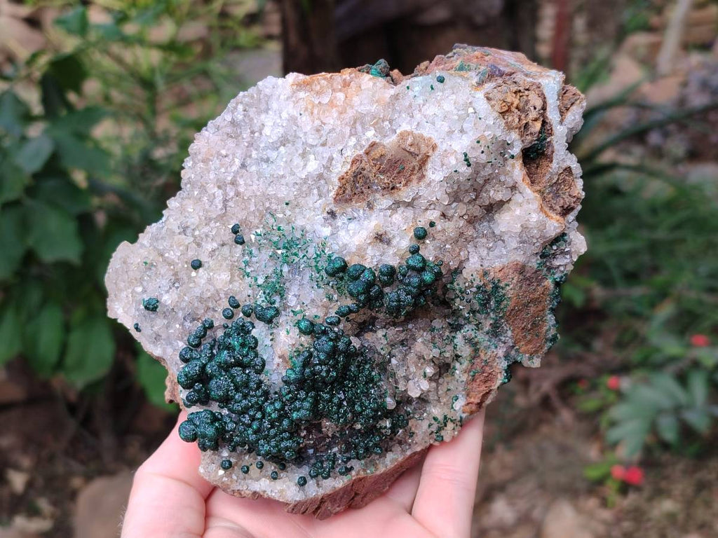 Natural Ball Malachite On Dolomite Matrix Specimen x 1 From Kambove, Congo - Toprock Gemstones and Minerals 