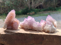 Natural Amethyst Spirit Quartz Clusters x 6 From South Africa