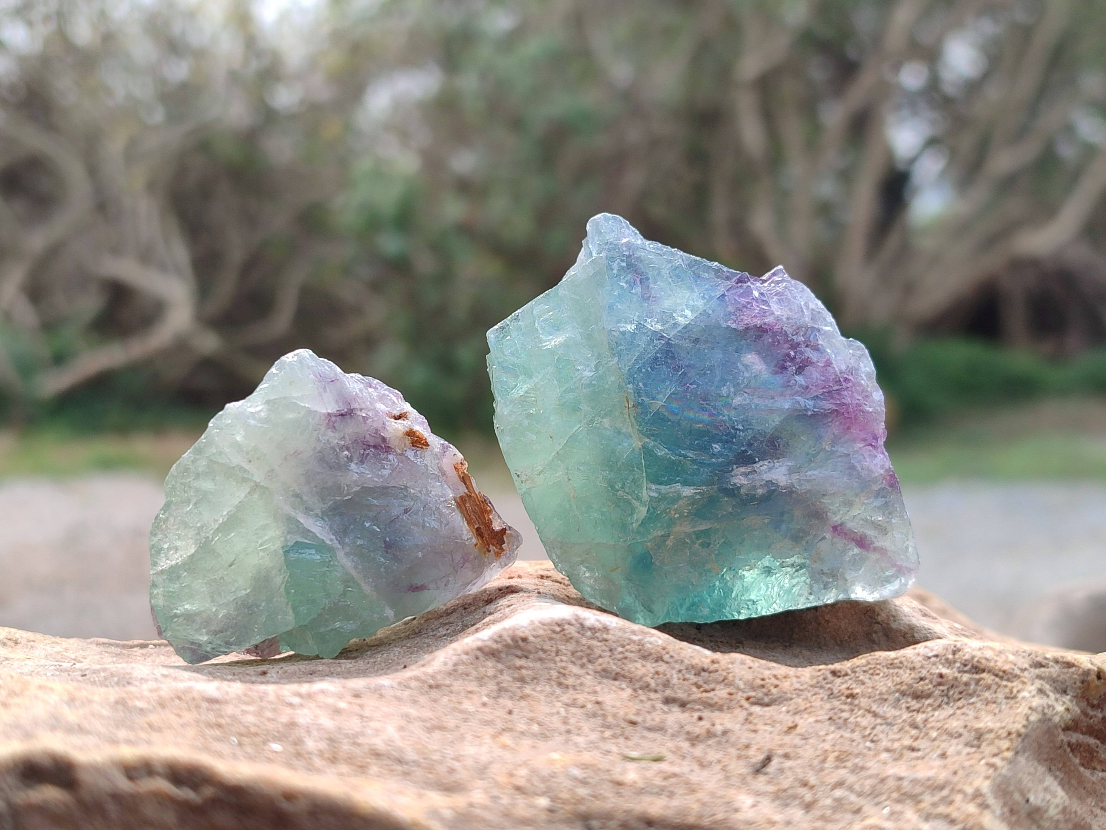 Natural Watermelon Fluorite Cobbed Specimens x 35 From Namibia - Toprock Gemstones and Minerals 