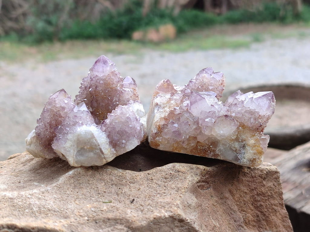 Natural Ametrine Spirit Quartz Clusters x 6 From South Africa - Toprock Gemstones and Minerals 