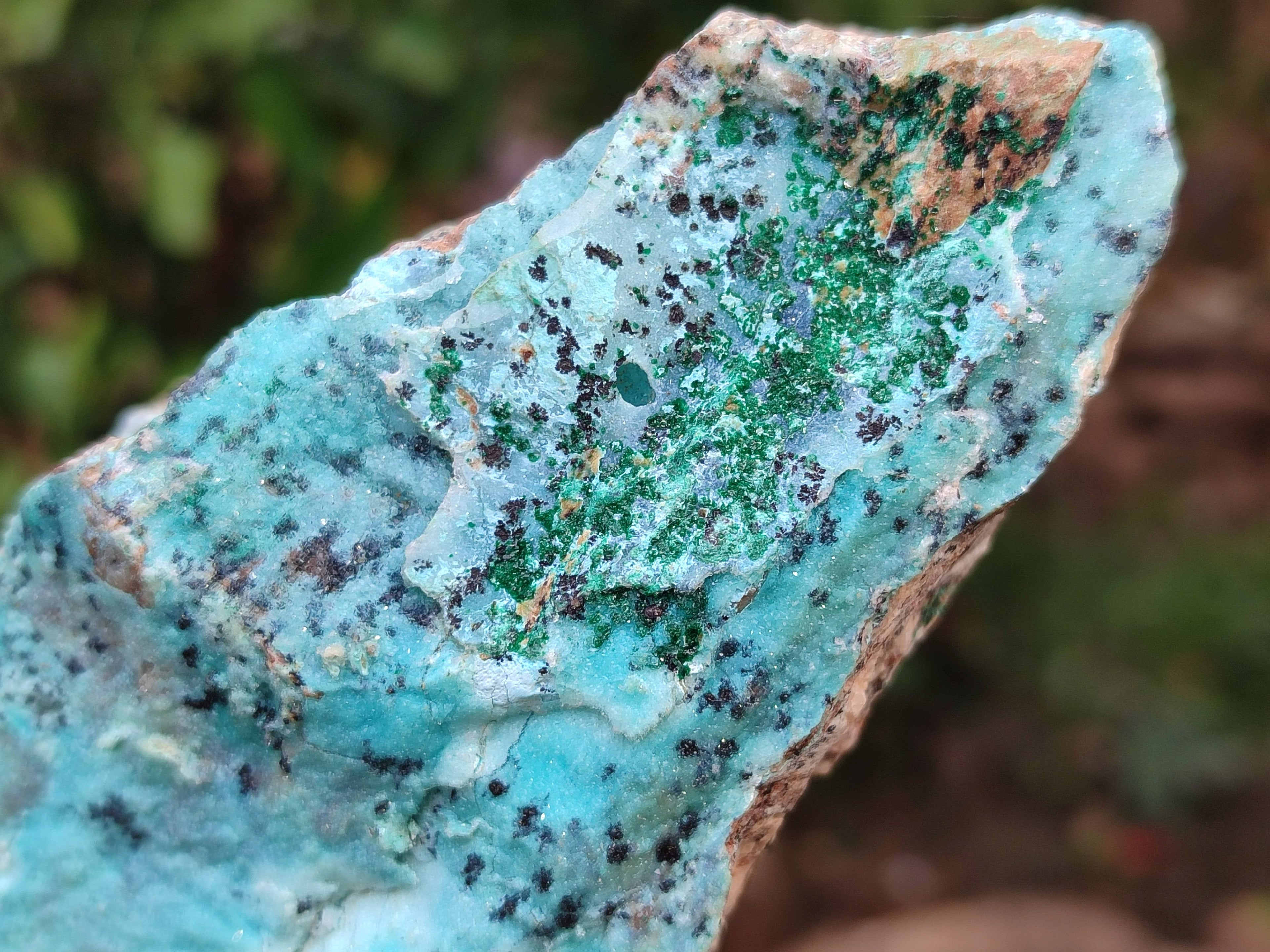 Natural Drusy Coated Chrysocolla Specimens x 4 From Lupoto Mine, Congo - Toprock Gemstones and Minerals 